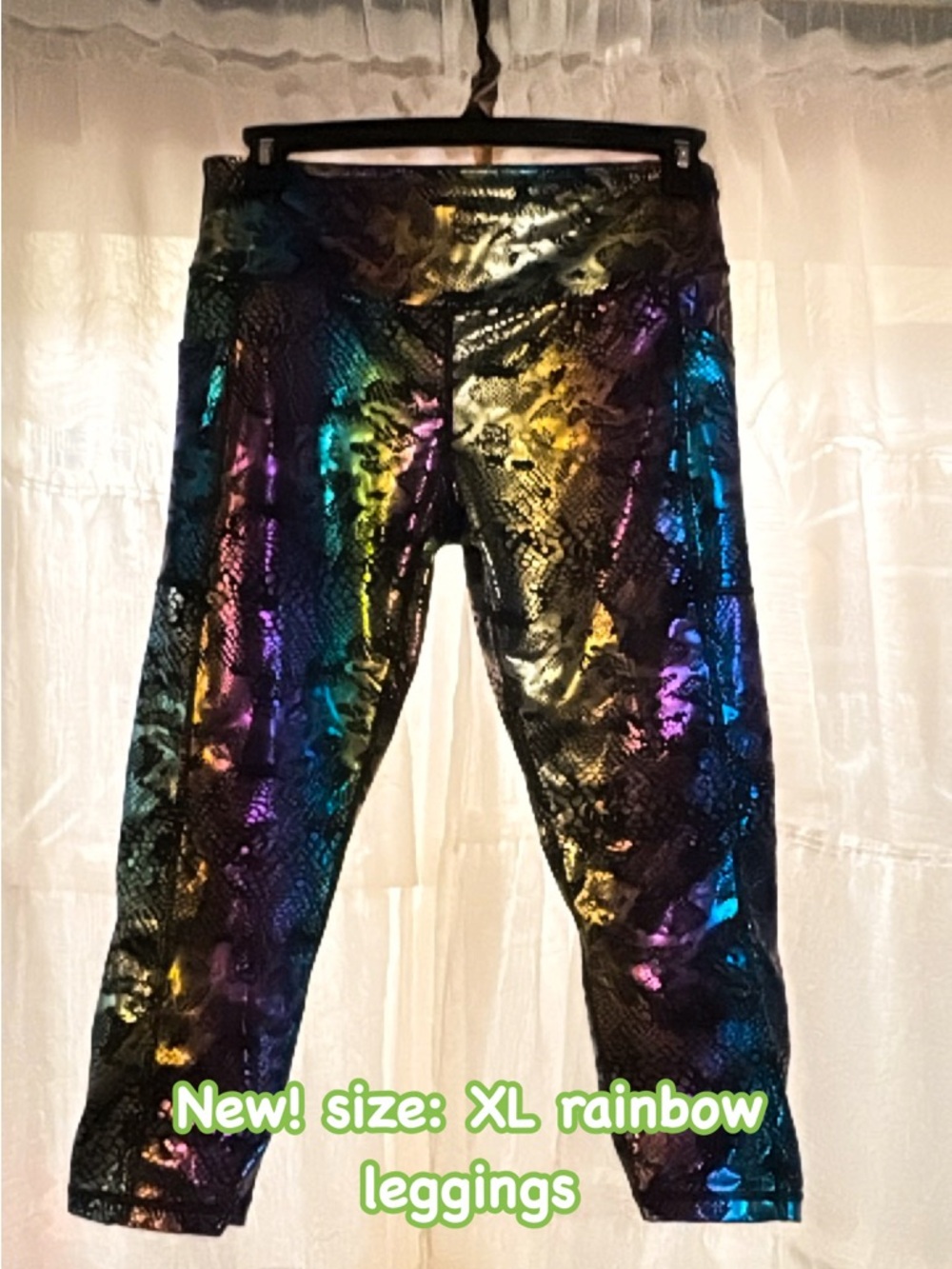 New! Rainbow Metallic Women’s Leggings - Multicolor